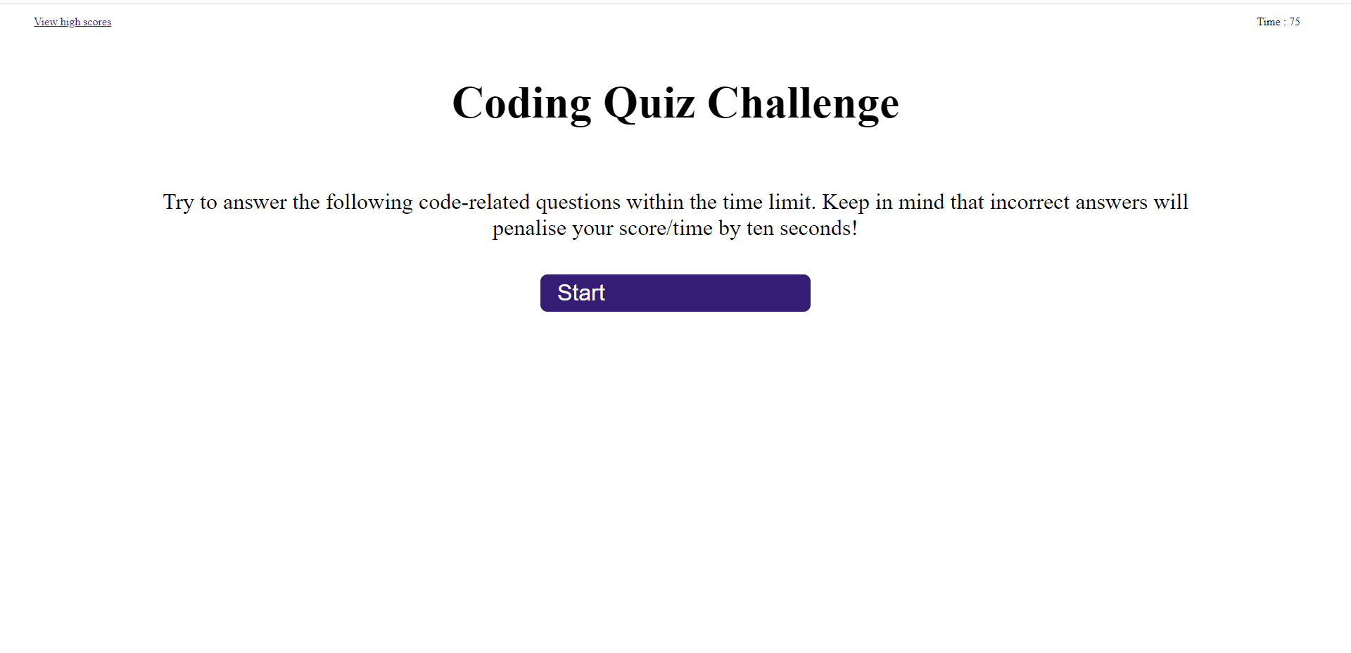 A interactive coding quiz